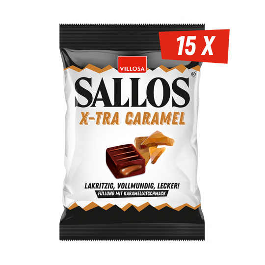 15x SALLOS x-tra caramel (15x mind. 23 Bonbons)